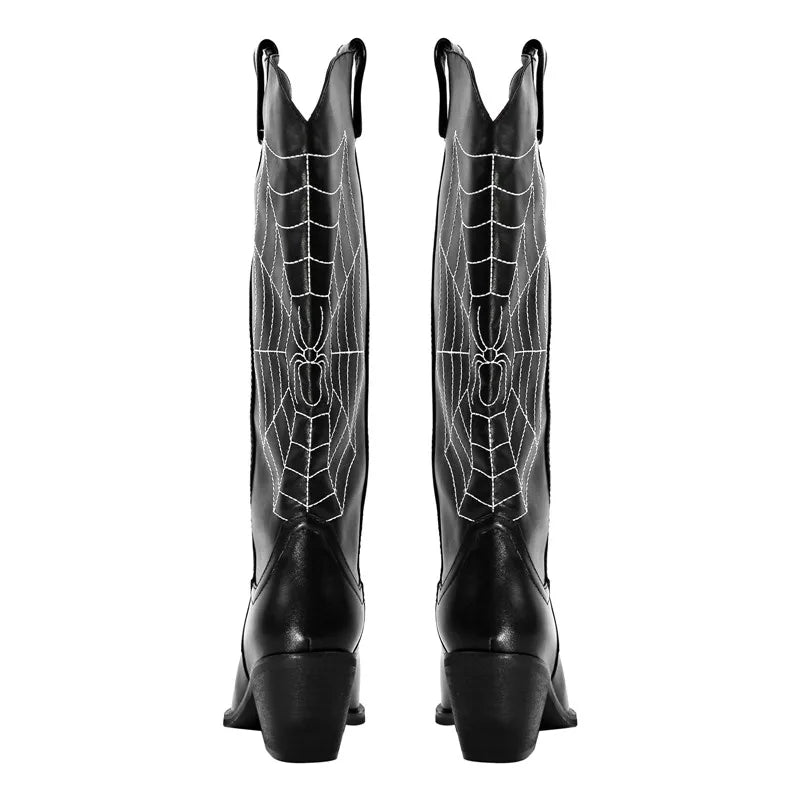 Yalturnative Spiderweb Cowgirl Boots