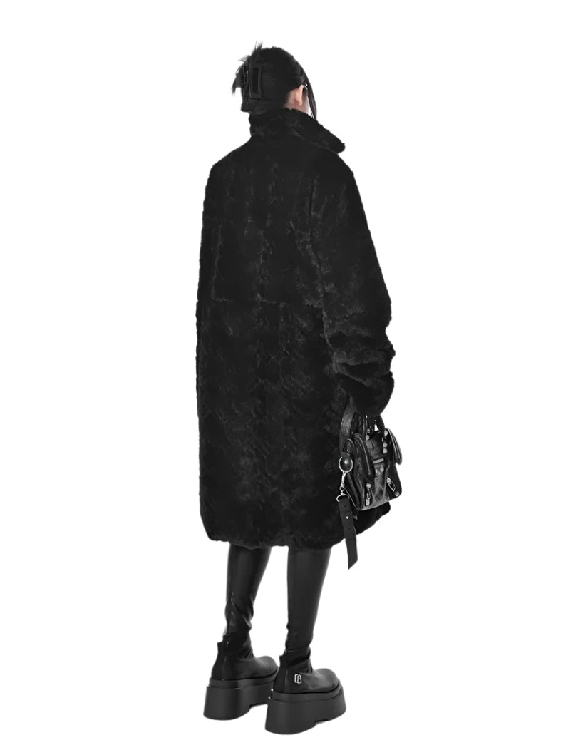 Faux Fur Bondage Long Coat