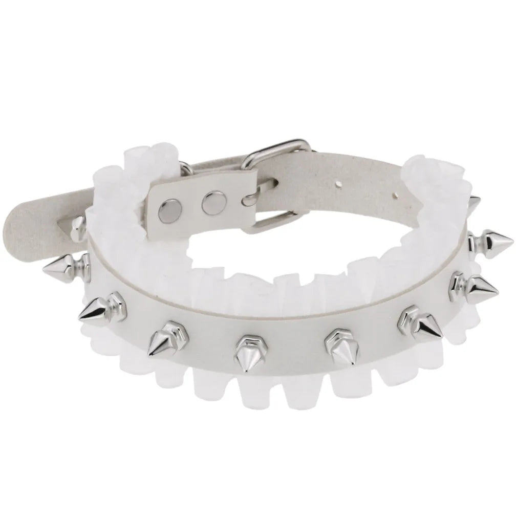 White Punk Choker Necklace