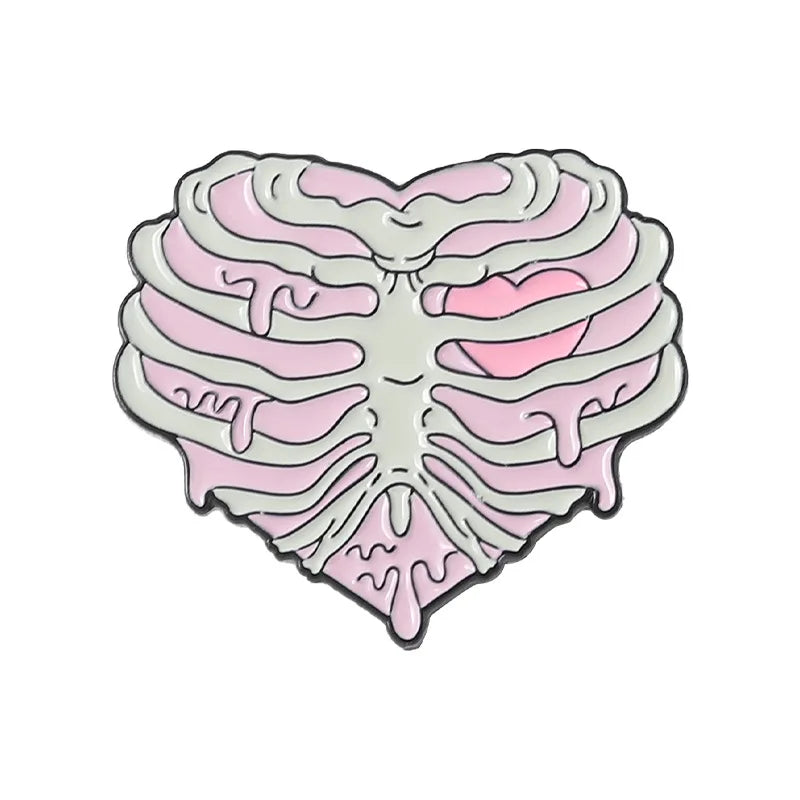 Spooky Heart Enamel Pins