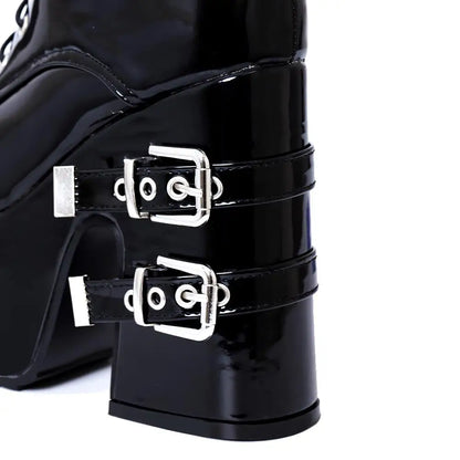 Alternative Buckle Platform Boots