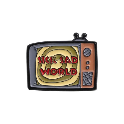 Horror Movie TV Set Enamel Pins