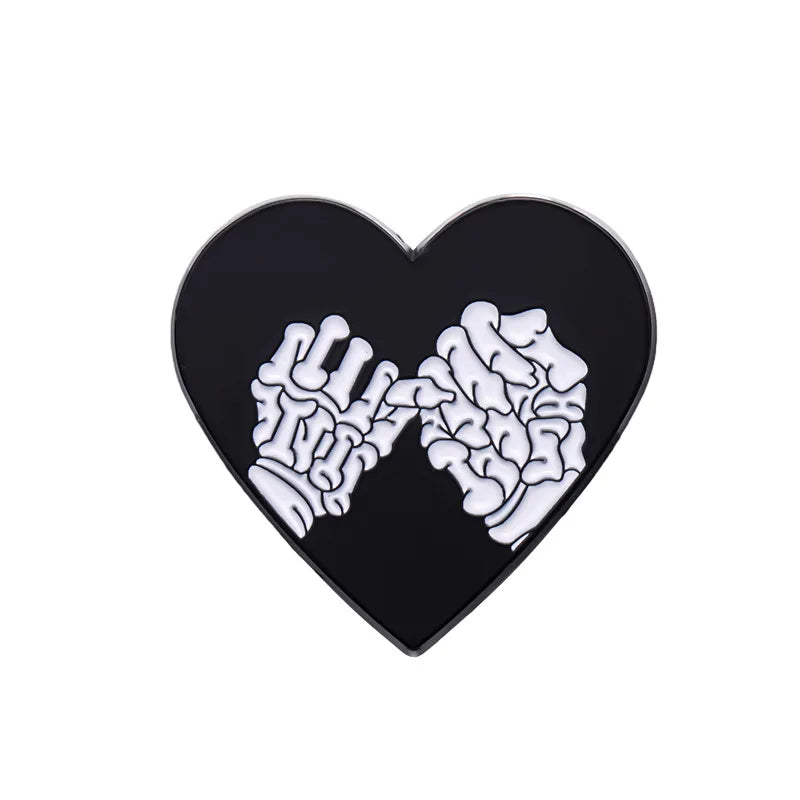 Spooky Heart Enamel Pins