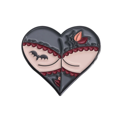 Spooky Heart Enamel Pins