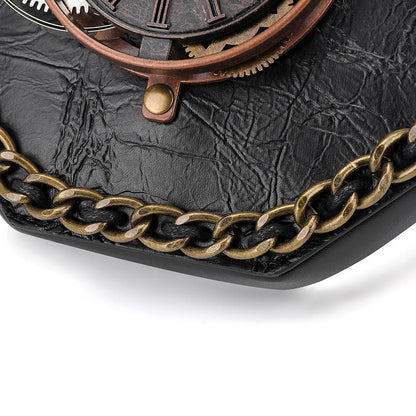 Leather Clock Bag Steampunk hand and Shoulder Bag