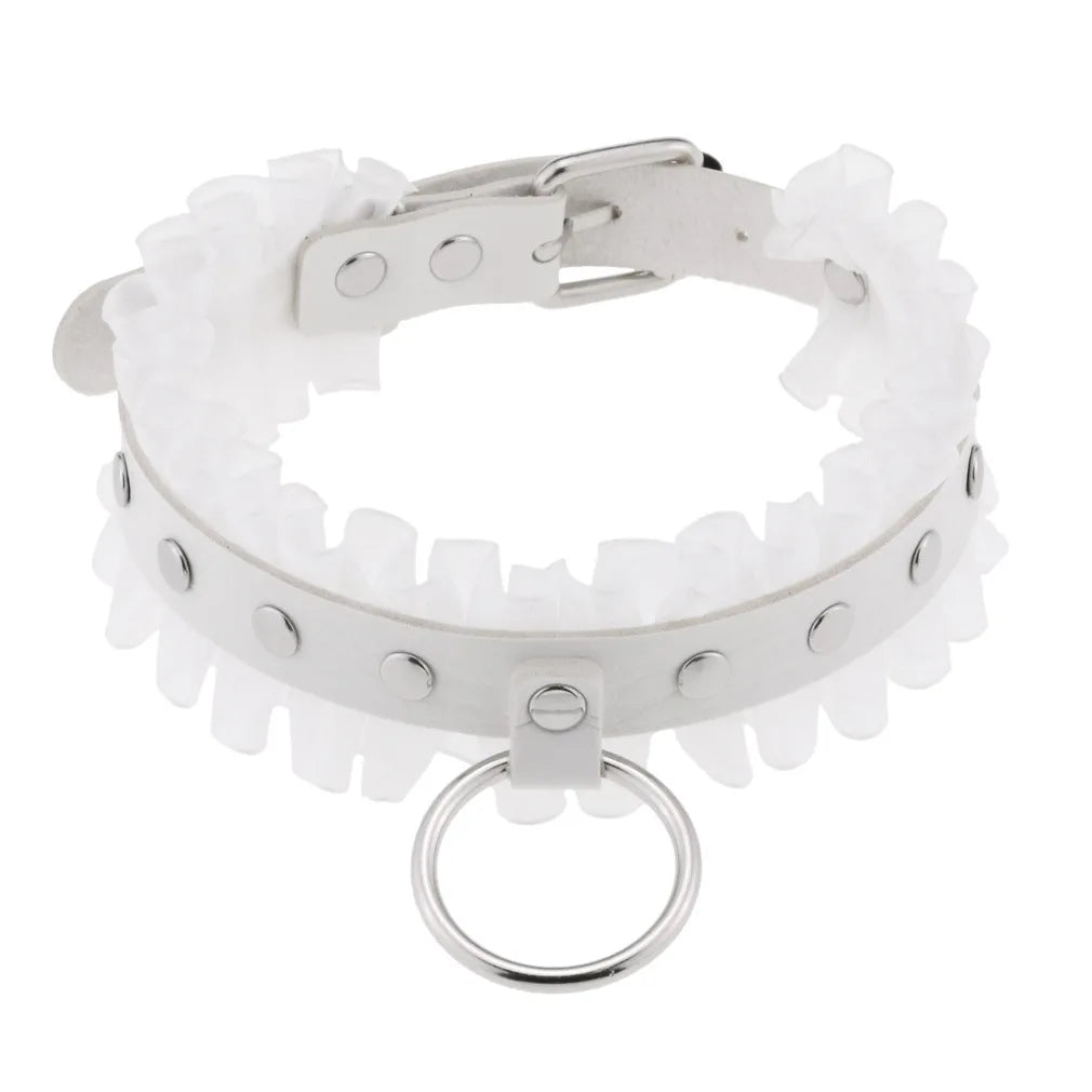 White Punk Choker Necklace