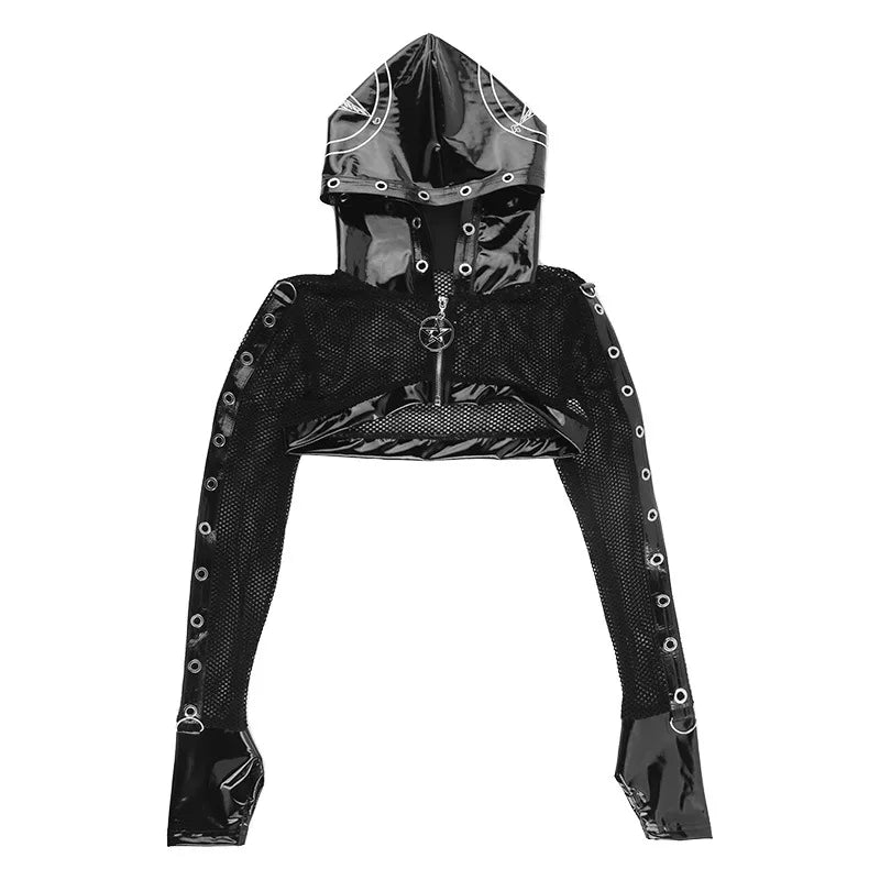 Baphomet Occult Cropped Hoodie