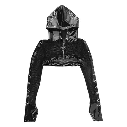 Baphomet Occult Cropped Hoodie