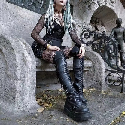 Knee High Goth Queen Boots