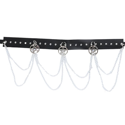 Pentacle Layered Chain Goth Belt