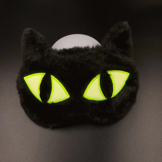 Glow in the Dark Black Cat Eye Mask