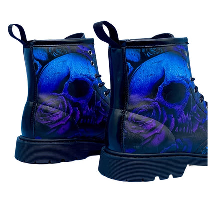 Skull Pattern Lace-up Boots