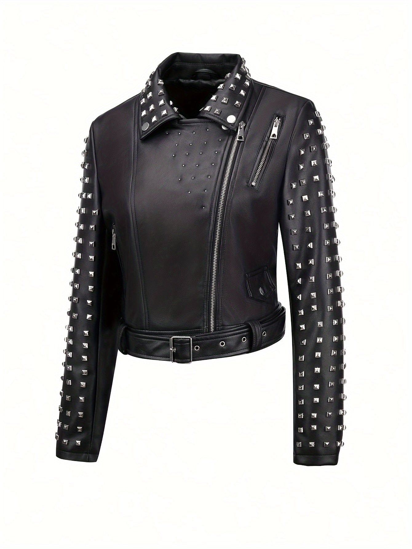 Punk Studded Faux Leather Jacket