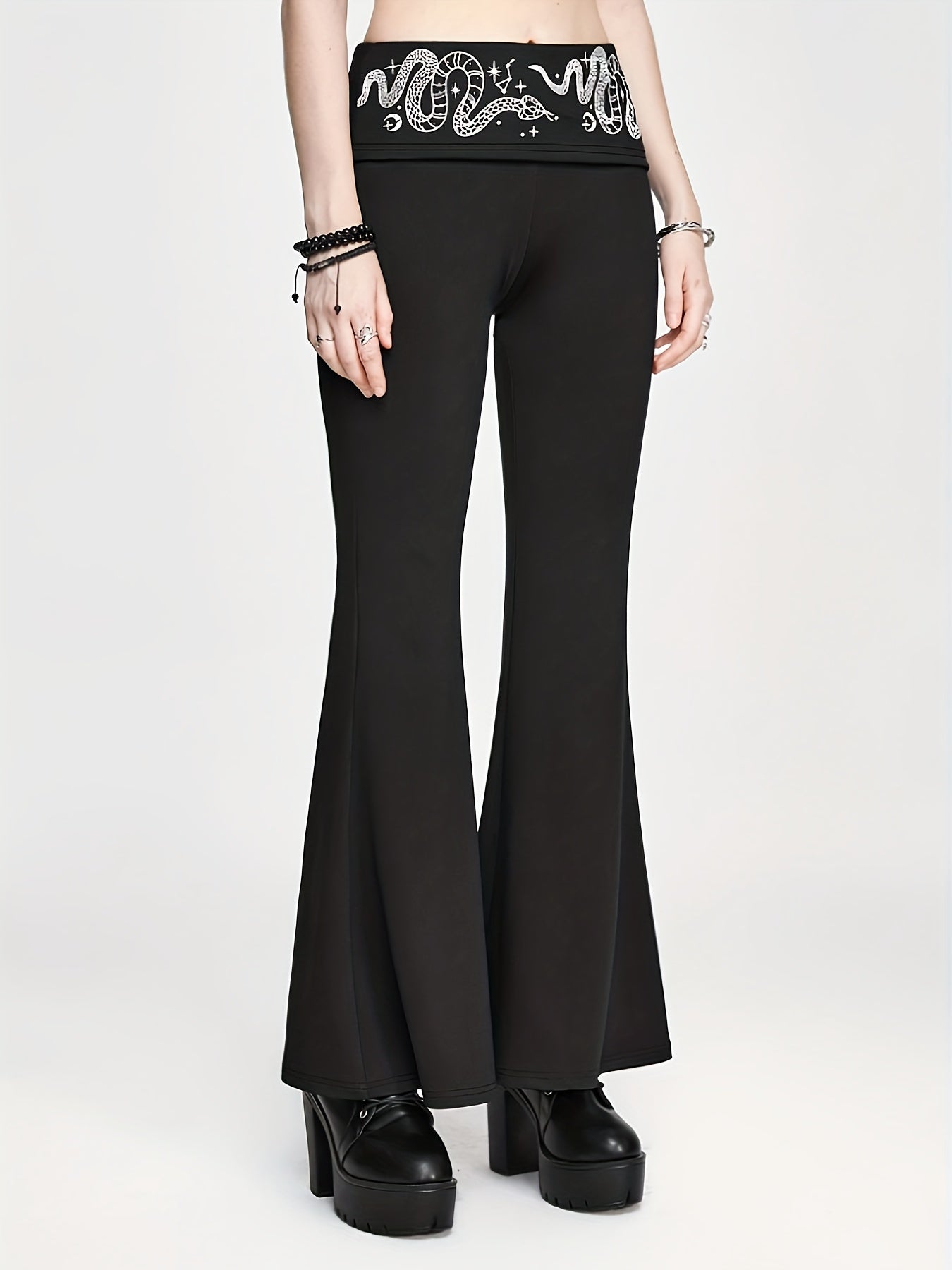 High-Waist Flare Serpent Pants