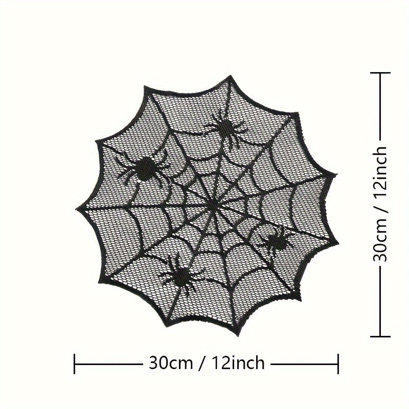 Black Lace Spiderweb Placemats