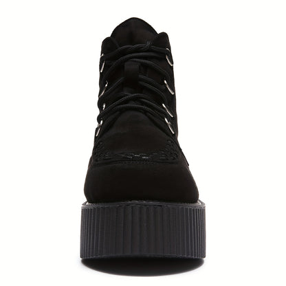 High Top Suede Platform Creepers Shoes