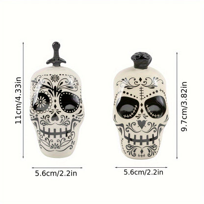 Sugar Skull Ceramic Salt and Pepper Shakers