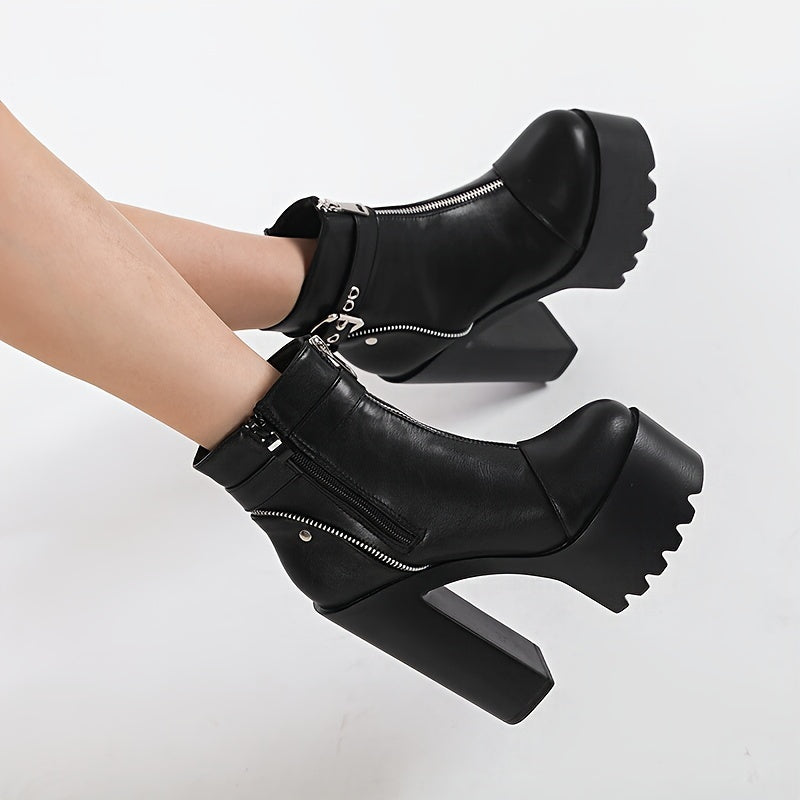 Block Heeled Short Boots