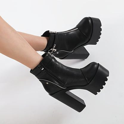 Block Heeled Short Boots