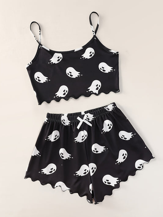 Ghost Print Pajama Set