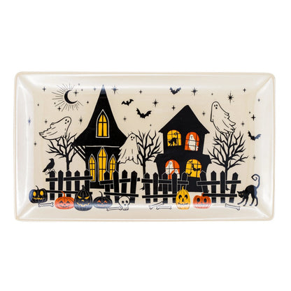 Ceramic Haunted House Serving Tray