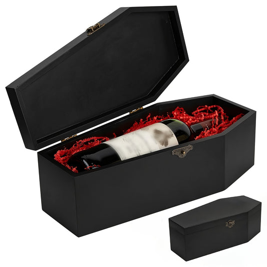 Vintage Coffin-Shaped Wine Box