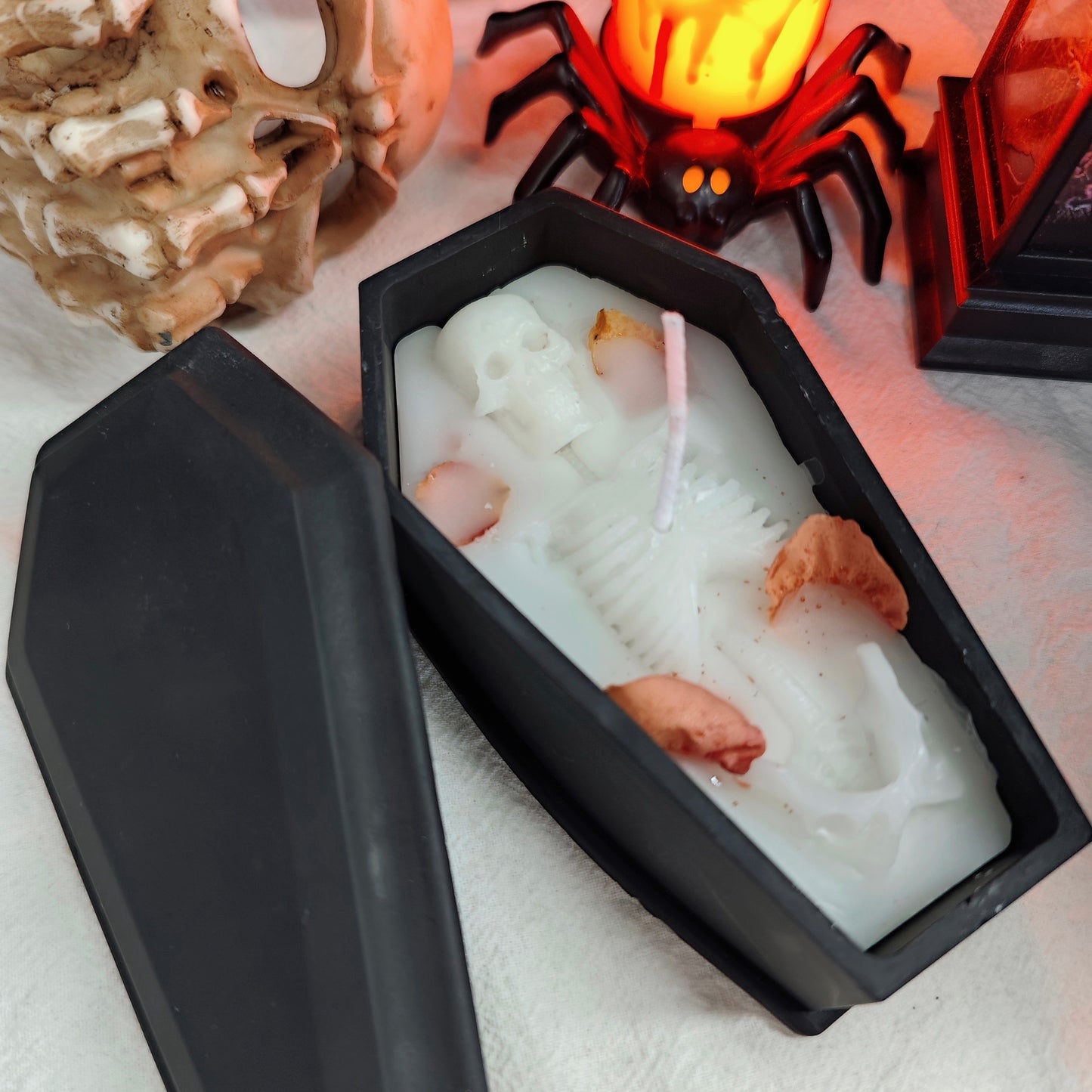 Coffin Skeleton Rose-Scented Candle