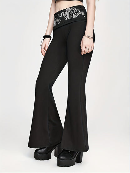 High-Waist Flare Serpent Pants