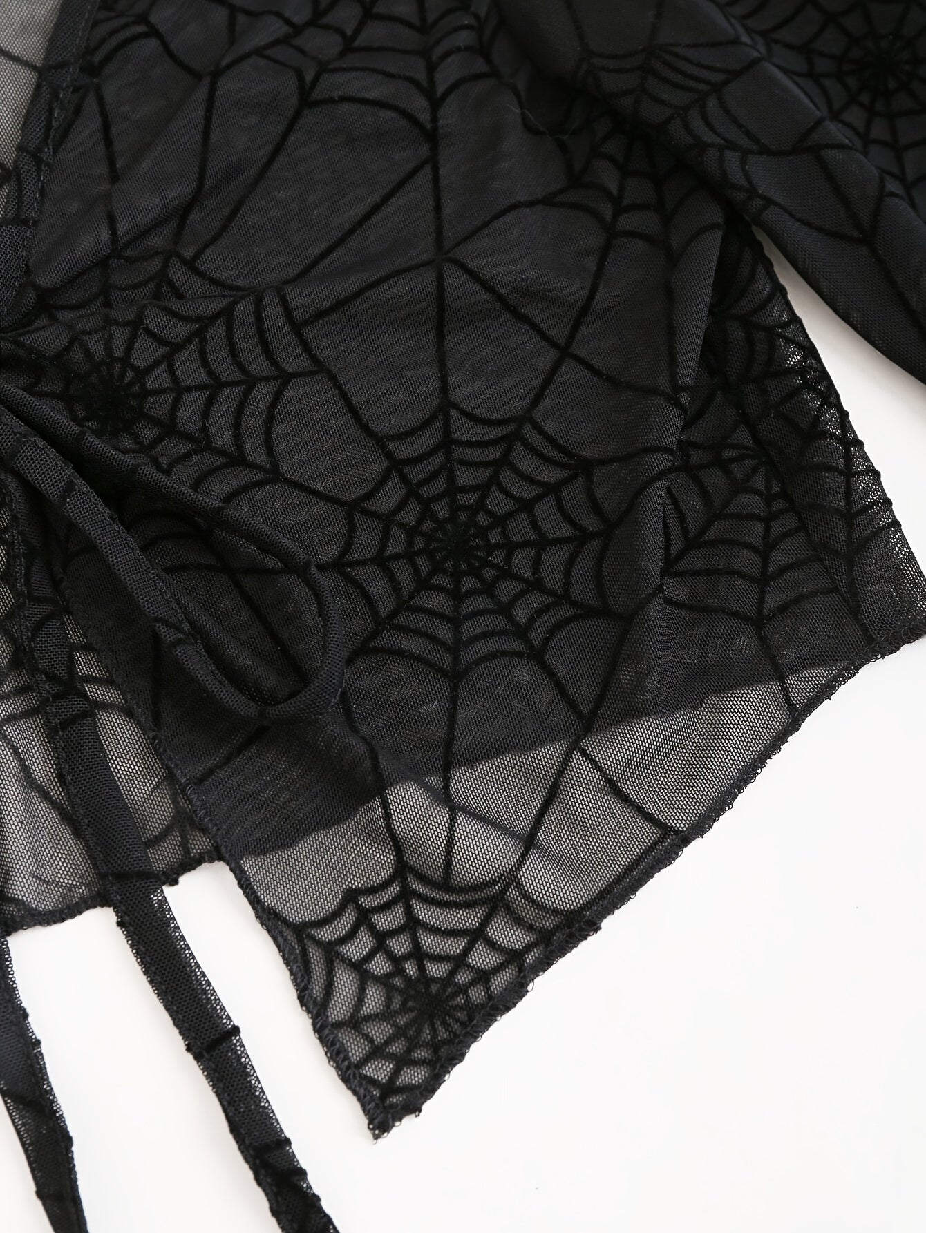 Spider Web Mesh Long Sleeve Cover