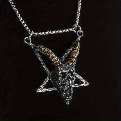 Gothic Baphomet Pentagram Necklace