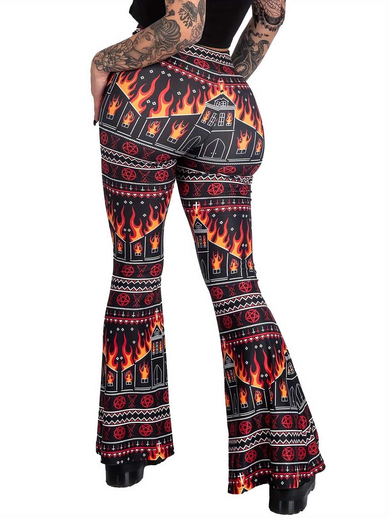 Burning Church Flare Pants