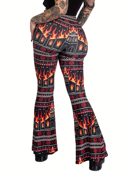 Burning Church Flare Pants