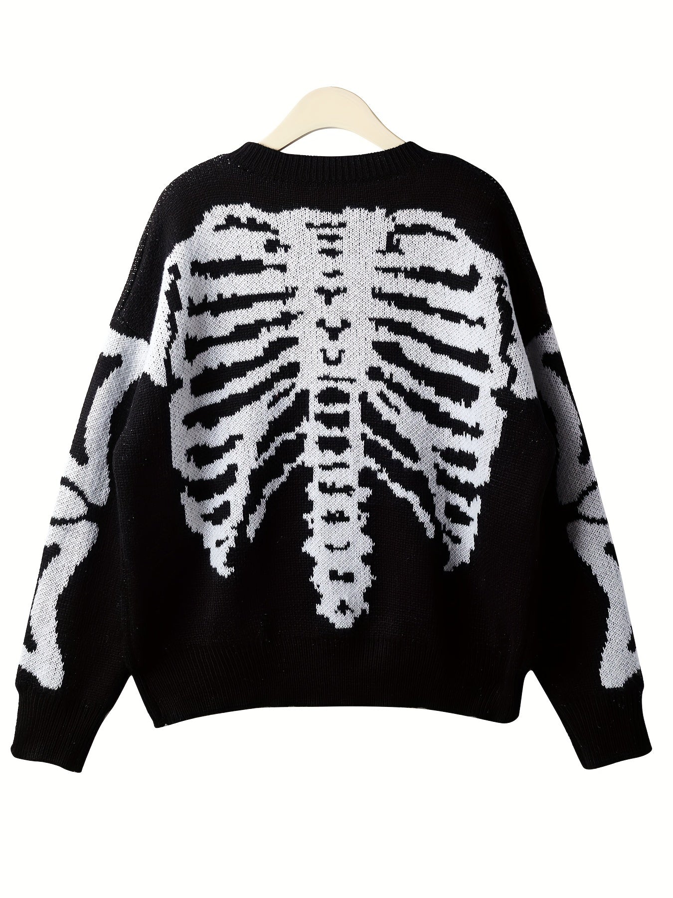 Knitted Skeleton Pattern Sweater