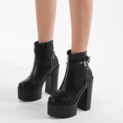 Block Heeled Short Boots