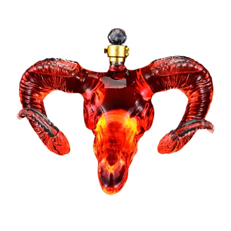 Ram Skull Glass Decanter