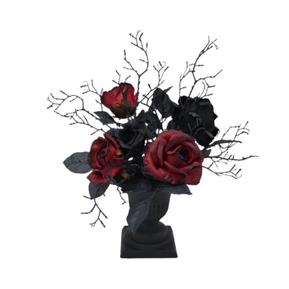 Gothic Artificial Rose Bouquet In Vase