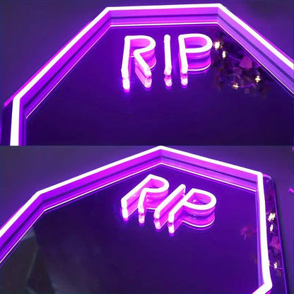 Neon LED Coffin Mirror